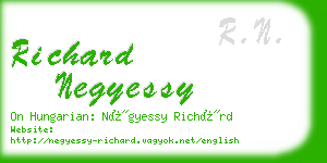 richard negyessy business card